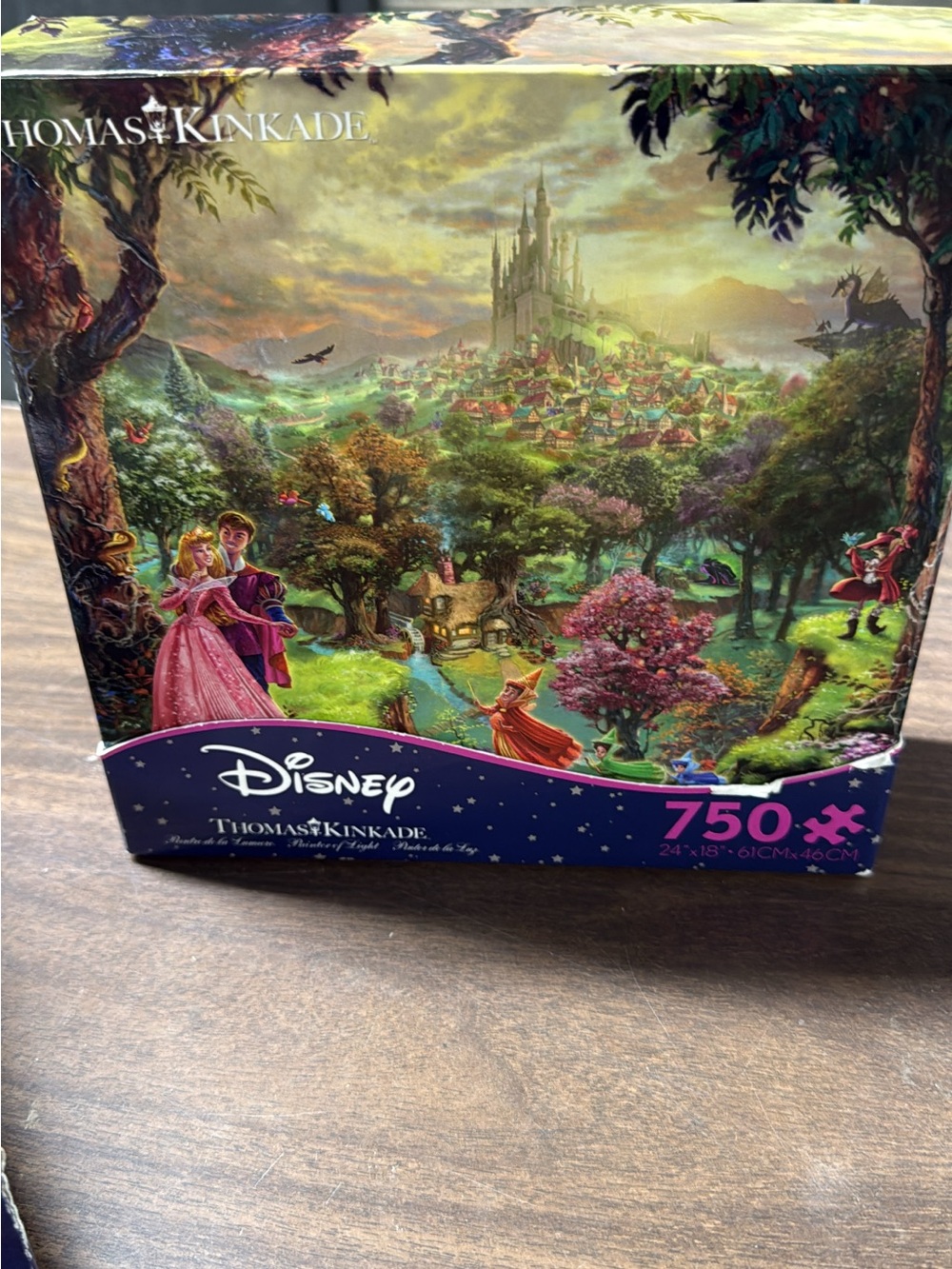 Disney Sleeping Beauty Castle Puzzle - Pink, Green, Purple, Gold Artwork